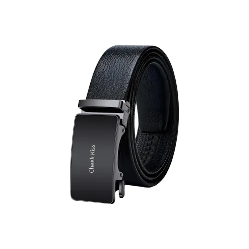 Cheekkiss Ремни из коровьей кожи мужской черный металлический 3,5 см