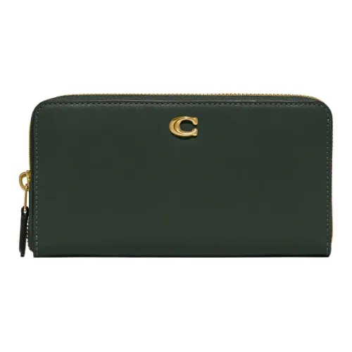 COACH Accordion Zip Телячья кожа Кошелек Маленький Женские Зеленый