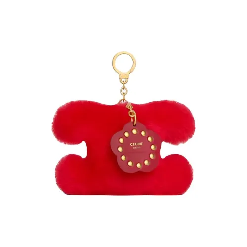 CELINE Овчина Bag Charm Сумка Merch Женские Красный