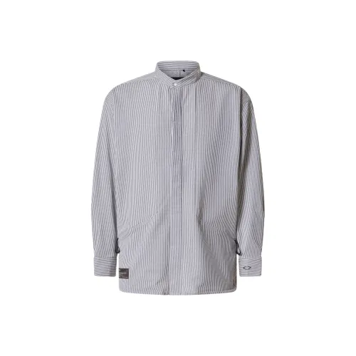 Oakley Серый Белый Полосы Мужская Рубашка