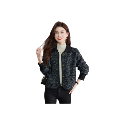 MJ Осенний Трикотажная Ткань Короткий Куртка Куртка Женская