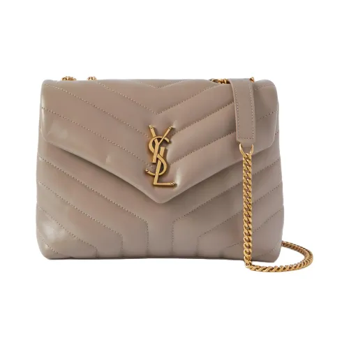 SAINT LAURENT LOULOU Телячья кожа Сумка через плечо Маленькая Женская Тауповая