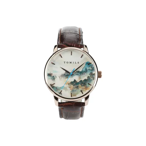 TOMILS Кварцевый механизм кожа коровы ремешок часы унисекс разноцветный циферблат
