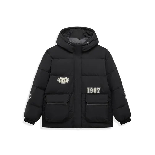 XTEP Пуховик Женские Глубокий Черный Белка Серый