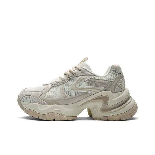 KAPPA Спина на Спине Низкий Топ Толстая Подошва Кроссовки Женские Зимние Белый Серый