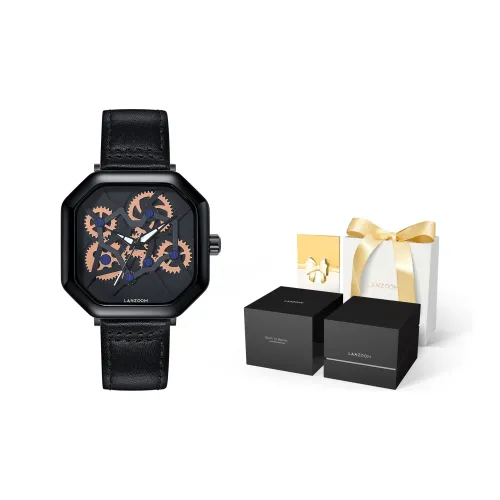 LANZOOM Кварцевый механизм Унисекс Часы 38мм*38мм*9,6мм Черный