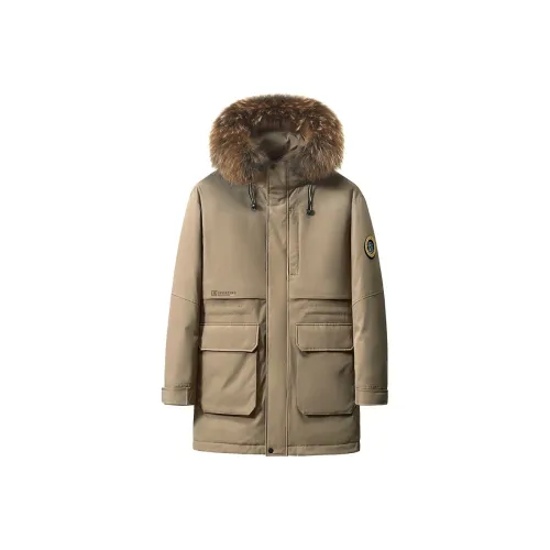 COMBO Зимний Outdoor Extreme Cold Утолщенный Термический Гусиный пух Пальто MID Длина Пуховик Мужской