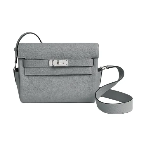 HERMES Kelly Коровья кожа Togo Курьерская сумка Сумка через плечо Маленькая женская сумка Облачный туман Серый