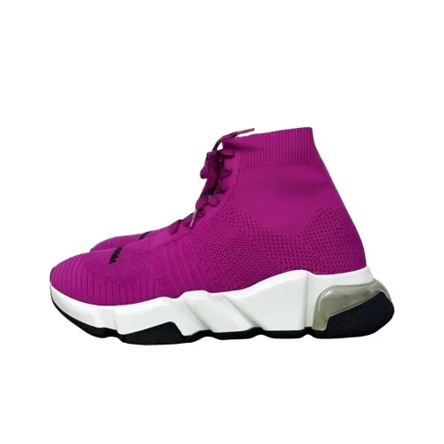 Balenciaga Speed Кружево Вверх Высокие Кеды Повседневная Обувь Женская Розовая