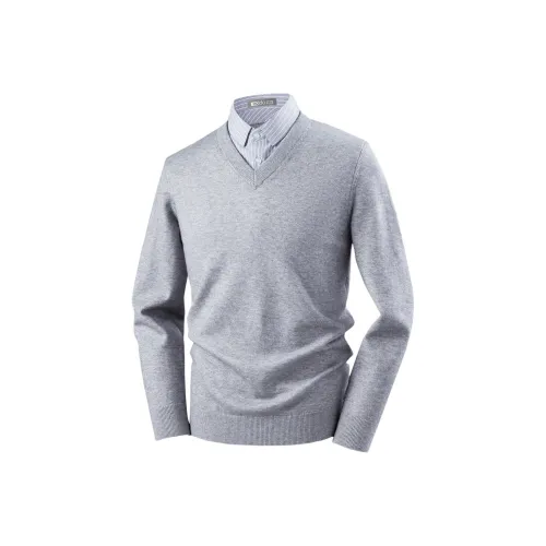 Red bean Средне-серый Мужские Свитера