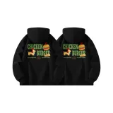 [Дышащий хлопок, удобный] Черный (B Гамбургер Sausage Логотип на груди_b Гамбургер Sausage Логотип на спине) + Черный (B Гамбургер Sausage Логотип на груди_b Гамбургер Sausage Логотип на спине)