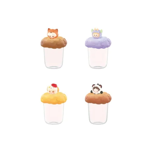 POP MART Коллаборация Edition Пузырьки Милый Бусины Pajamas Party Collection Mystery Bottle Слепые коробки Один Mystery Коробка Целая коробка 4 шт