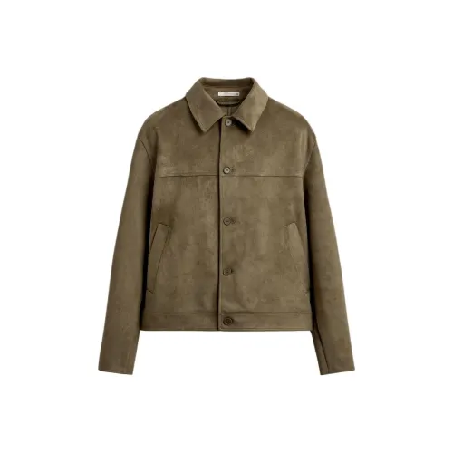 ZARA Мужские куртки темно-коричневого цвета