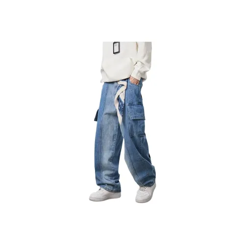 YINLANGSHIJIA Морской синий Мужские Джинсы