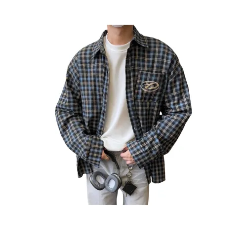 PISYPOX Blue Unisex Shirts PISYPOX Синий Унисекс Рубашки