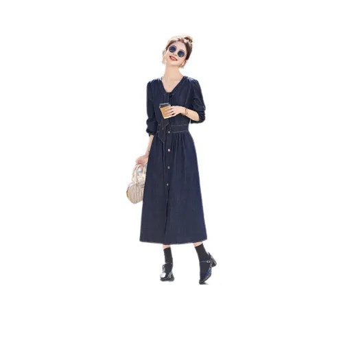 Pure Shimane Длинное платье с длинными рукавами женское