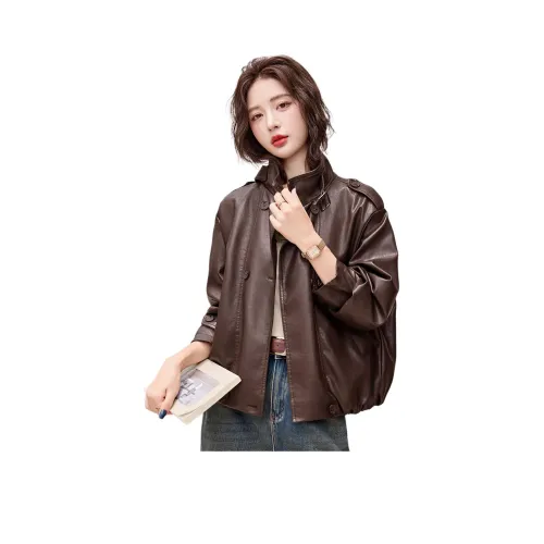 H YXIANG Кожа Куртка Женская