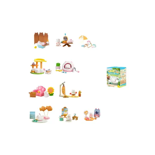 POP MART Коллаборация Edition ViViCat Внутренний двор Life Collection Слепые коробки Один Blind Коробка Целая коробка 9 шт