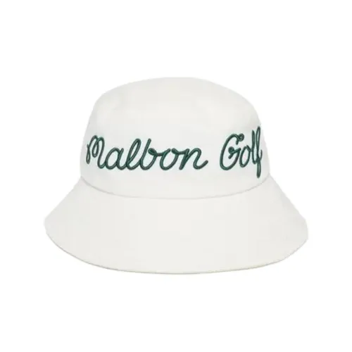 Malbon Golf Collaboration Cotton Bucket Hats Мужской Белый