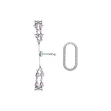 [Розовый бриллиант Бабочка + Серебряный Ромб Чехол]