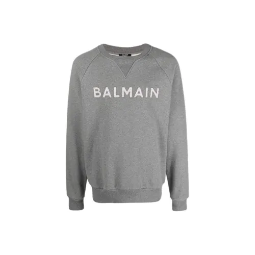 BALMAIN Серый Мужской Свитшот