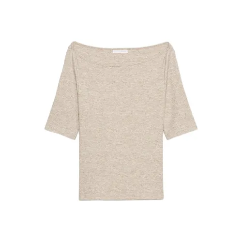 ZARA Песочный Зебра с принтом Женские T-рубашки