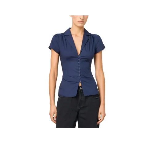 GLASSONS Рубашка с короткими рукавами пуговица вверх женская