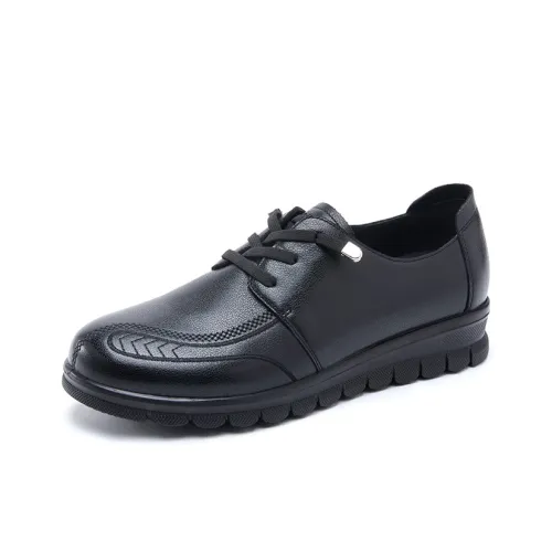 AOKANG Повседневные кожаные туфли для женщин