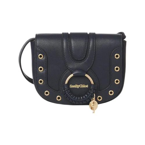 See By Chloe Hana Коровья кожа крупнозернистая текстура седельная сумка сумка через плечо женская темно-синий