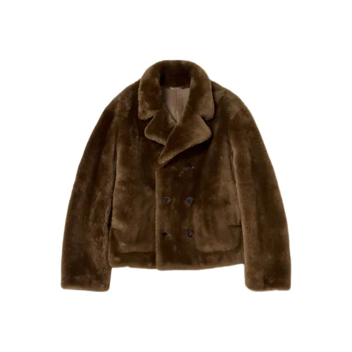 Auralee FW25 STRAIGHT MERINO MOUTON FUR COAT Women's
