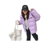 Фиолетовый хлопковый пуховик