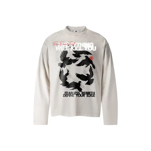 FOR FEAR THAT Дымчатый Белый Унисекс T-рубашки