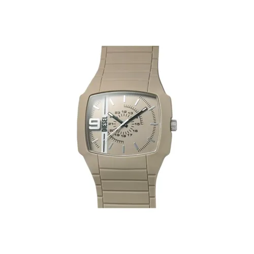 DIESEL Мужские часы Кварцевый механизм Силиконовый ремешок 45 мм Коричневый циферблат Часы
