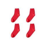 [Трубчатая сетка с ажурным узором, хлопок] Чистый красный*4