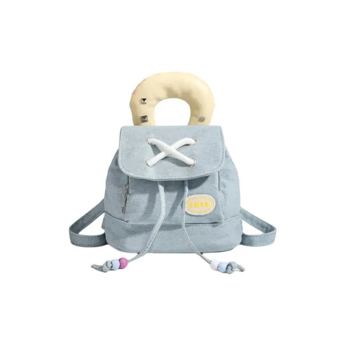 NOMK Denim Backpack Standard Women's Light Blue Dark Blue NOMK Деним Рюкзак Стандартный Женский Светло-Синий Темно-Синий