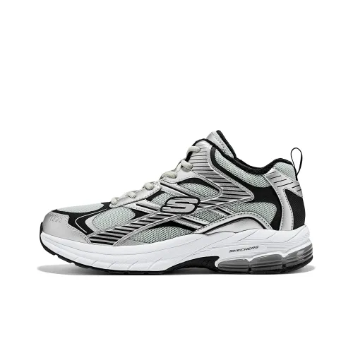 Skechers Устойчивый к истиранию MID Топ Повседневная обувь Мужская Черный Серебряный