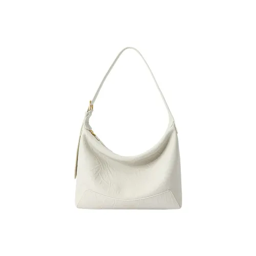 VANESSA HOGAN Сумка через плечо из крупнозернистой текстуры коровьей кожи среднего размера женская цвет Gardenia White Serene Black