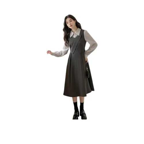 STYUW Длинное платье с длинным рукавом женское