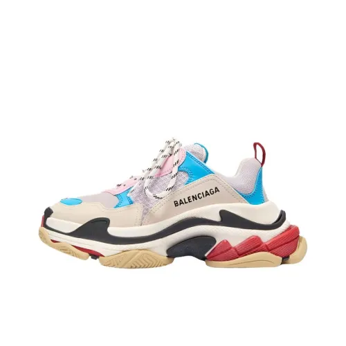 Balenciaga Triple S Low Топ Толстоподошвенные кроссовки Женские Бежевый