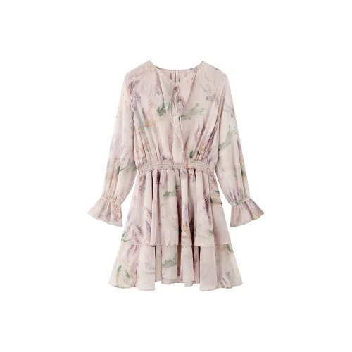 GRAYISMOON Длинное платье с длинными рукавами женское