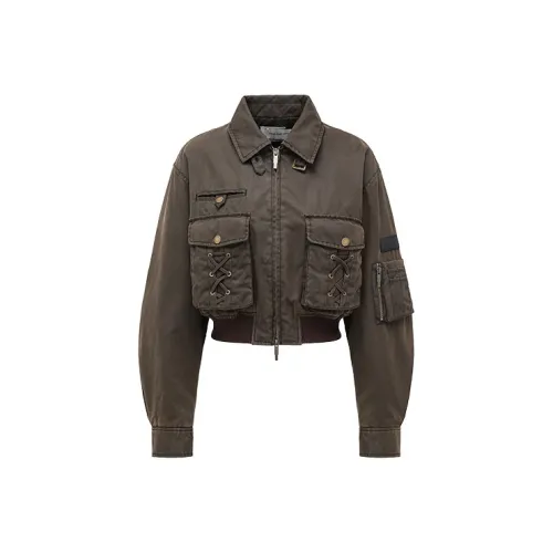 Feng Chen Wang Темно-коричневые женские куртки