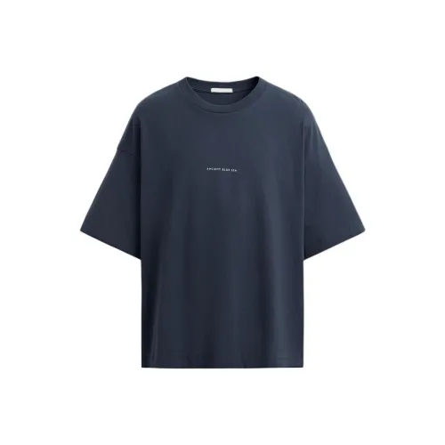 ZARA Blue Men's T-Shirts ZARA Синие Мужские Футболки