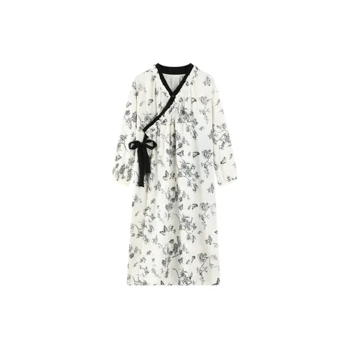 Qian Rise Бабочка Цветочный Женские Ночные сорочки