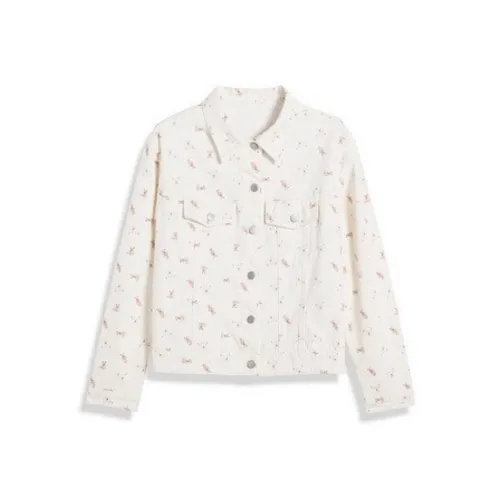 IQC Молоко Белый Женский Джинсовый Куртка