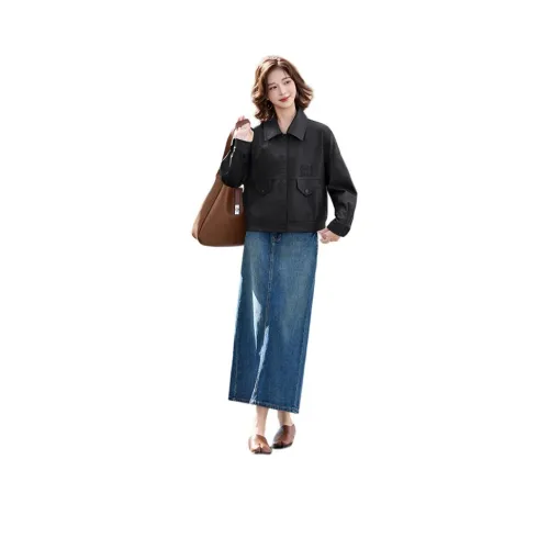 H YXIANG Кожа Куртка Женская