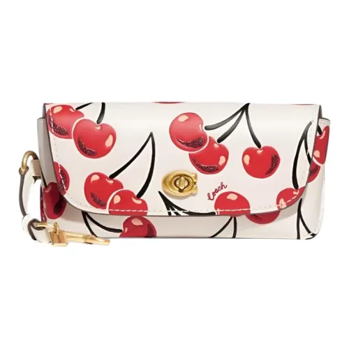 COACH Чехол для очков из кожи Sunglass Case Женские Белые