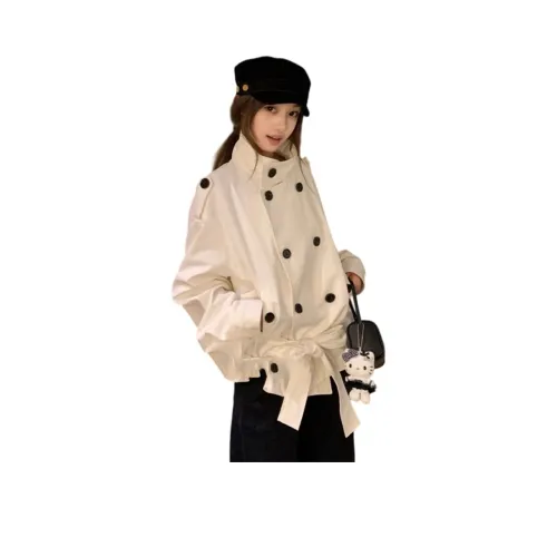 GRAYISMOON Белый Женский Тренч