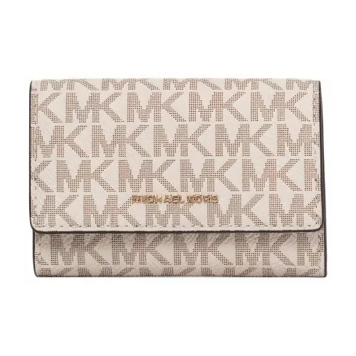 MICHAEL KORS Jet Set Покрытый холст Кошелек Маленький Женские Ванильный