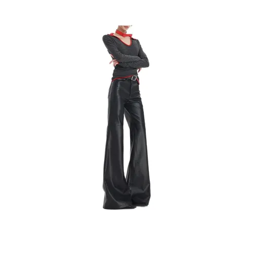 SRCG Черные Женские Кожаные Штаны
