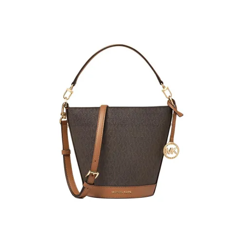 MICHAEL KORS Искусственная кожа Ведрообразная сумка Сумка через плечо Сумка Маленькая Женская Темно-коричневая и Коричневая